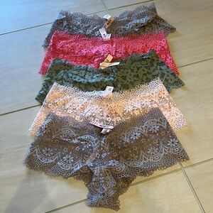 5 Pack Victoria Secret Lace Hipster Panties